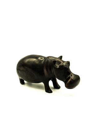 Wooden Hippopotamus Figurine