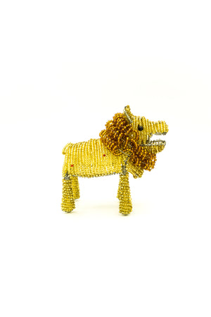 Beaded Lion Wire Figurine