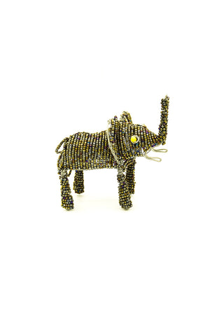 Beaded elephant figurine